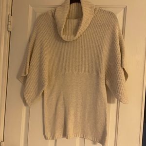BCBG turtle neck cream long knit sweater size small